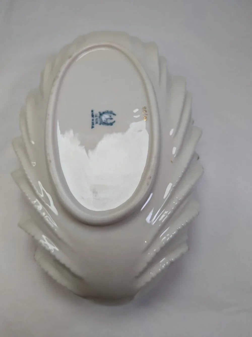 Vintage Lenox 30s 50s Ivory Porcelain Shell Bowl Heavy 24k Gold Trim 9” - Picture 9 of 15
